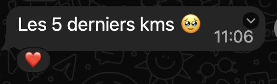 Message du groupe : Les 5 derniers kms