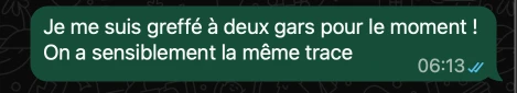 Je me suis greffé à deux gars pour le moment ! On a sensiblement la même trace